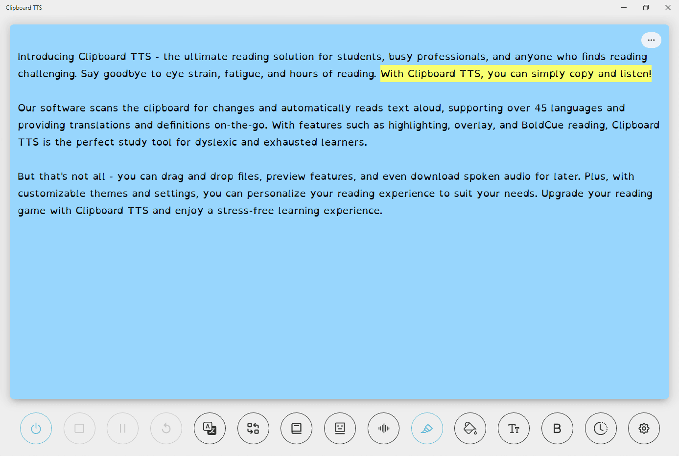 highlighting sentence overlay