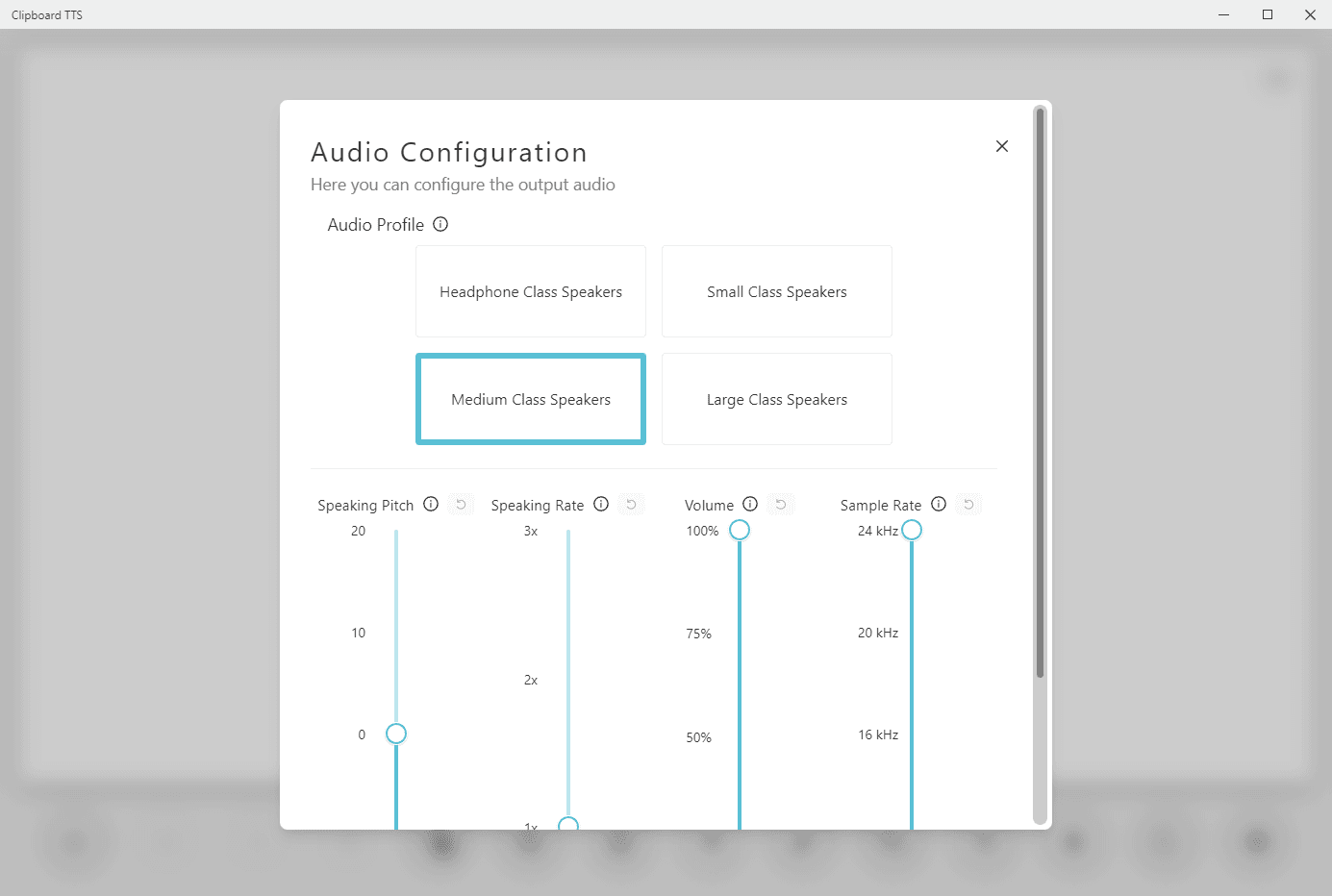 audio config light